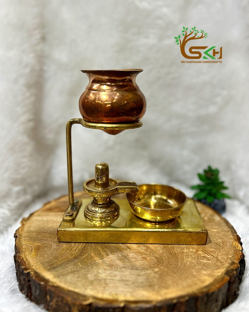 Shiva lingam on Abishegam stand with thara pathram – Sri Karpagam Steel ...