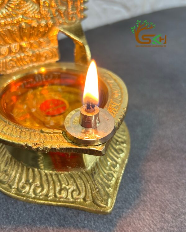 Brass Flat Thiri Holder - Small size (2.5 cm Diameter) |Single Piece - Image 2