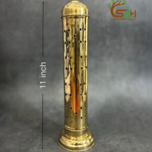Brass Unique Agarbathi Stand incense holder  with Ash Catcher - 11 inch height
