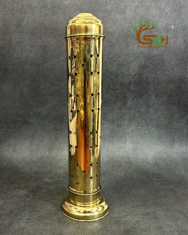 Brass Unique Agarbathi Stand incense holder  with Ash Catcher - 11 inch height - Image 3