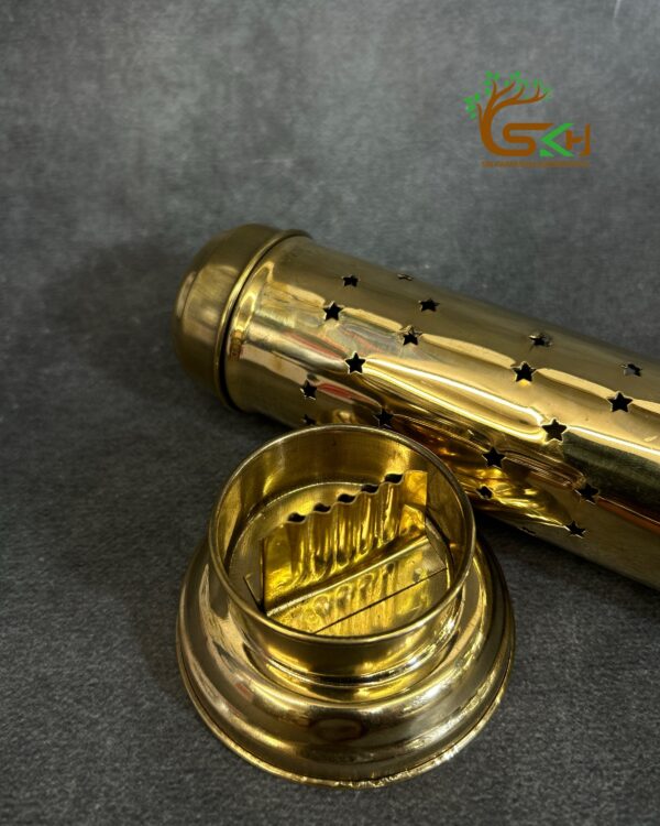 Brass Unique Agarbathi Stand incense holder  with Ash Catcher - 11 inch height - Image 2