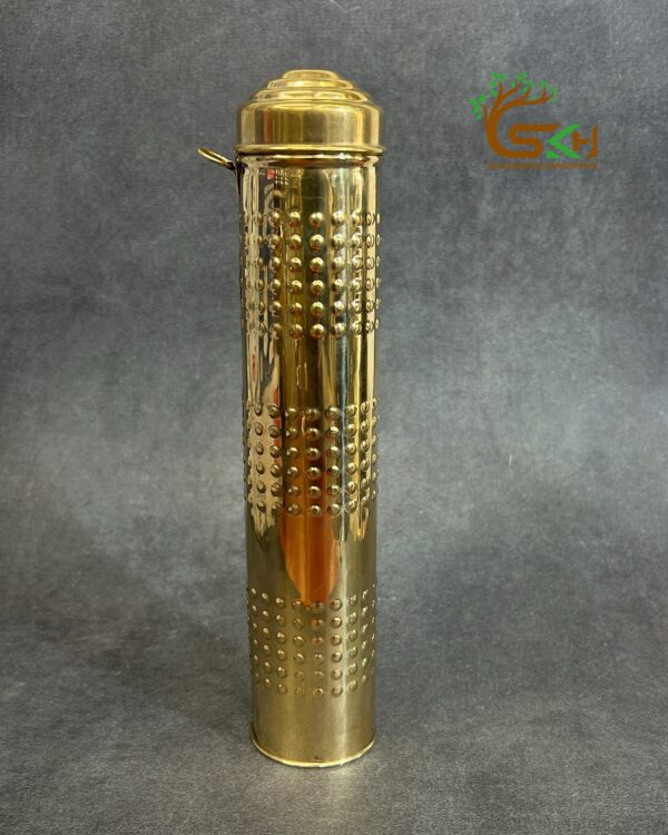 Brass Unique Agarbathi incense Storage container – 10 inch height - Image 3