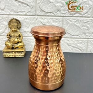 Hammered Copper Jar with Lid | 500 ml Capacity