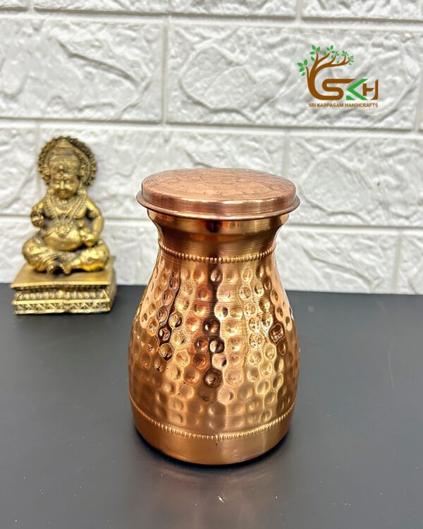 Hammered Copper Jar with Lid | 500 ml Capacity