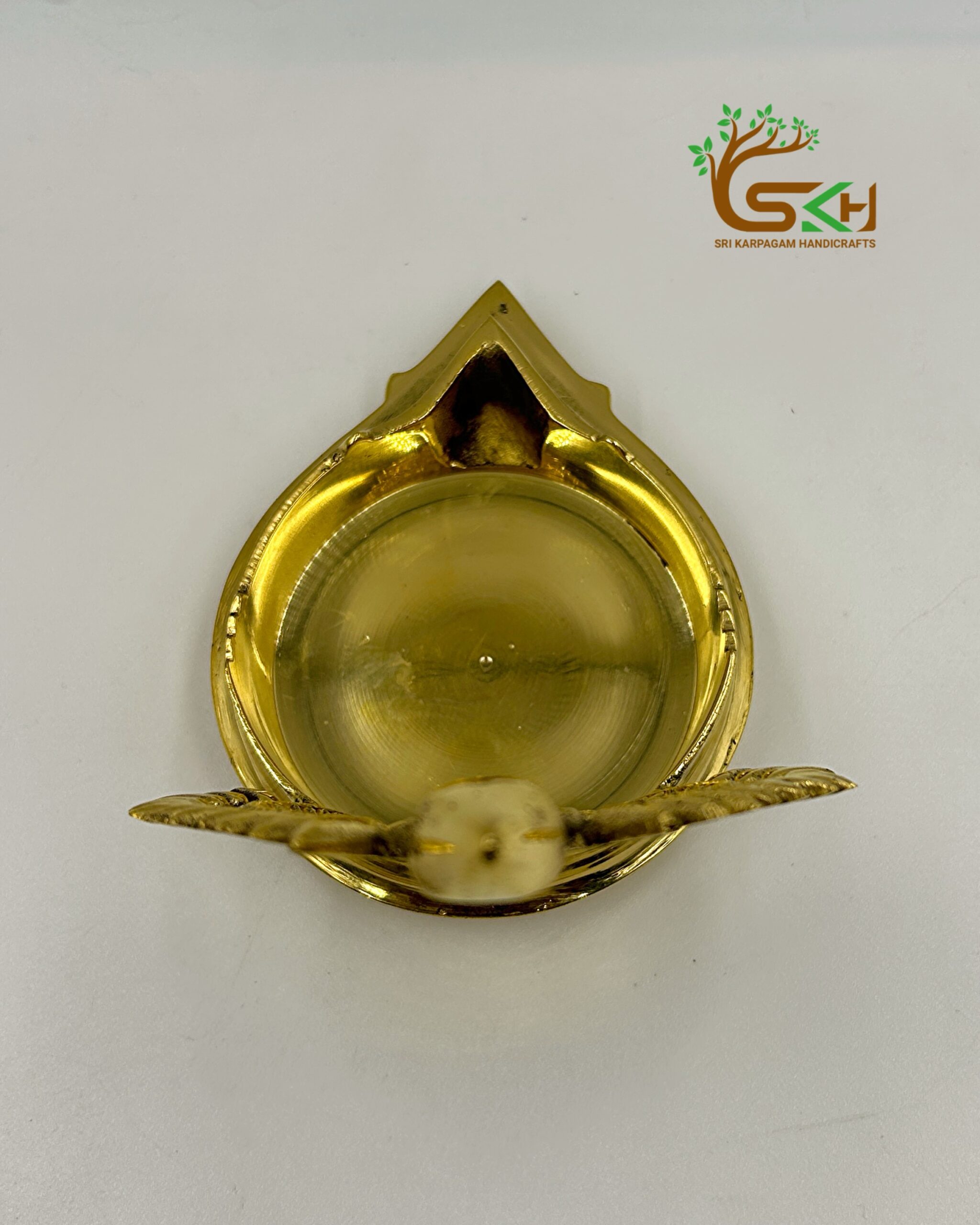 Brass Vishnu Lakshmi Lamp with Sun & Moon - 4 inch - Image 3