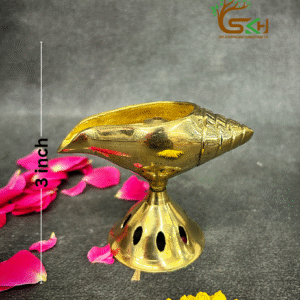 Brass Shankh Diya / Deepam for pooja | 3 inch Height