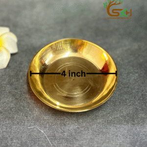 Brass plate for Pooja / offering Neivedhyam | Heavy Quality | 4 inch Dia