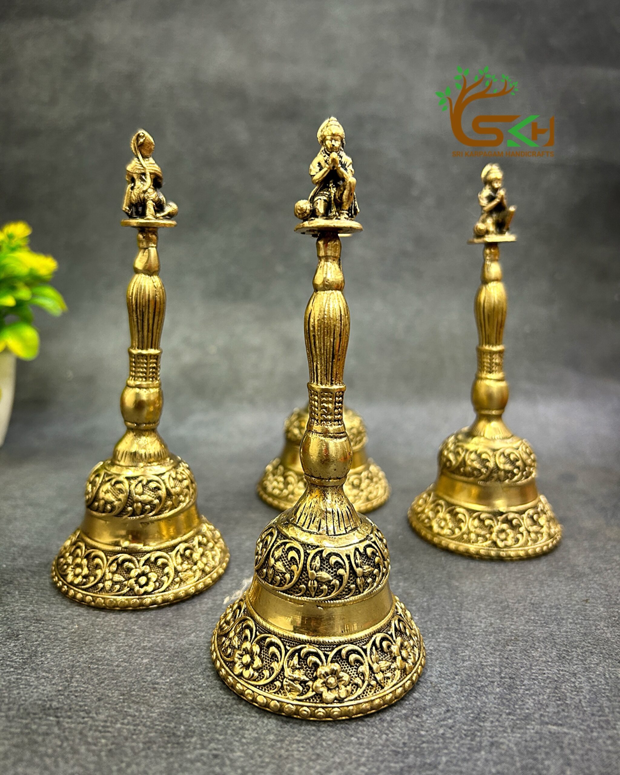 Brass Bell | Ghanti | Super Fine finish | Handcrafted for Pooja | 5.2 inch Height - Image 7