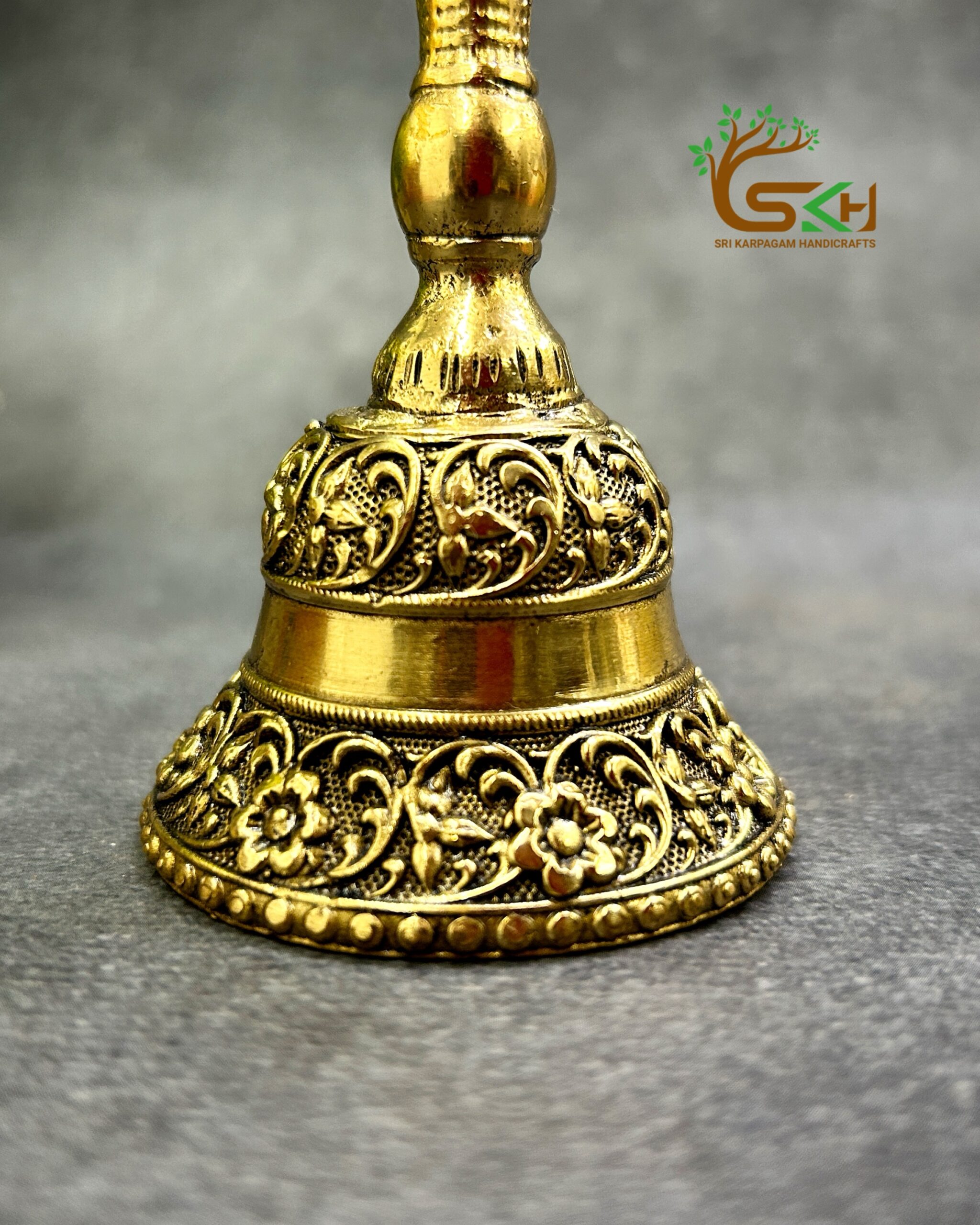 Brass Bell | Ghanti | Super Fine finish | Handcrafted for Pooja | 5.2 inch Height - Image 4