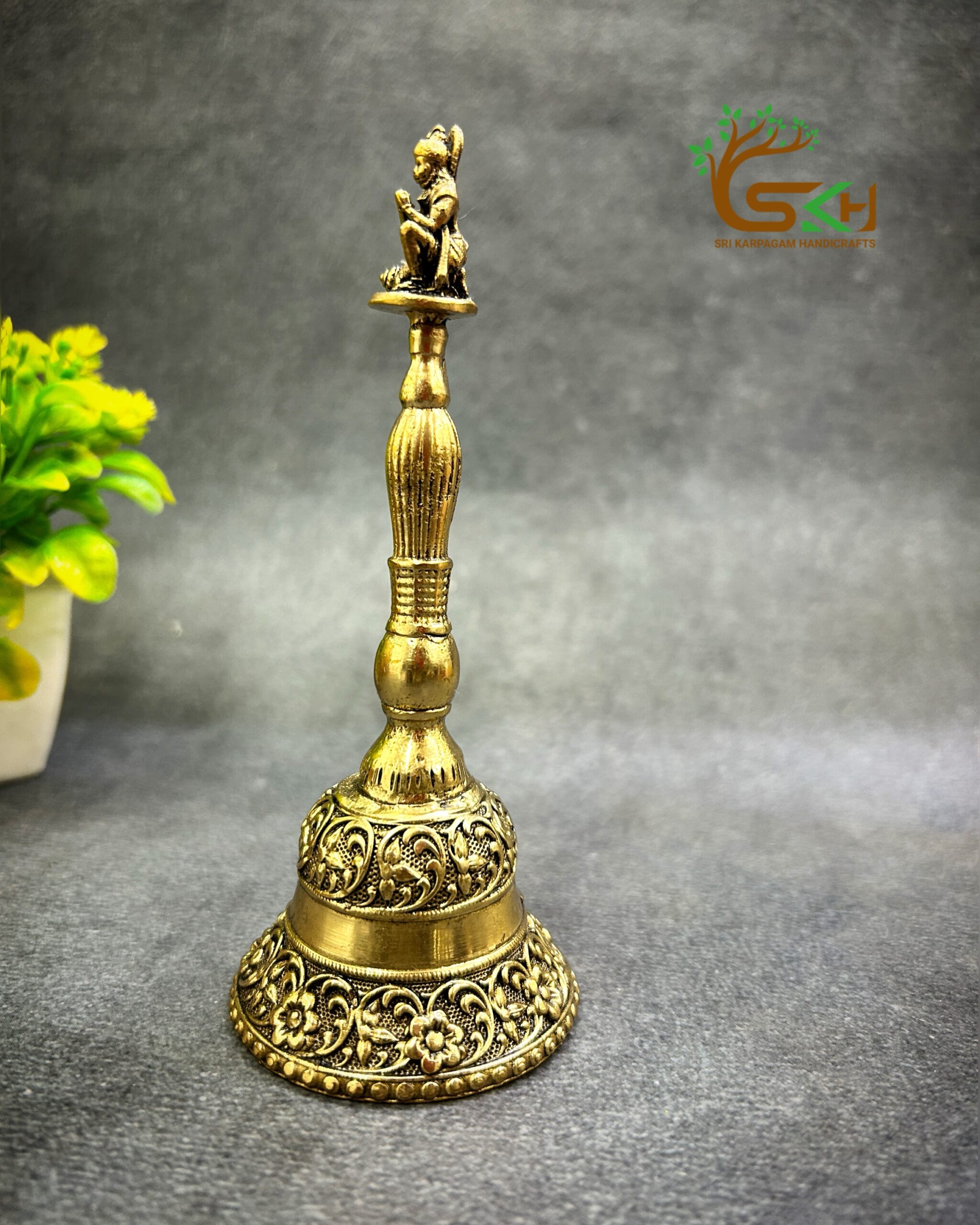 Brass Bell | Ghanti | Super Fine finish | Handcrafted for Pooja | 5.2 inch Height - Image 6