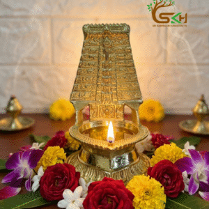 Brass Gopuram Deepam / Thiruchendur Murugan Temple Gopuram - 5.8 inch height