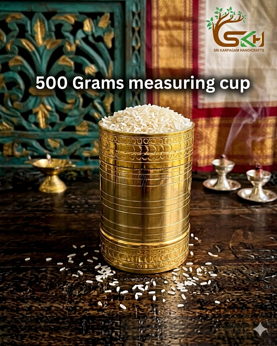 Brass Rice Measuring Cup / Padi – 500 grams approx measuring capacity