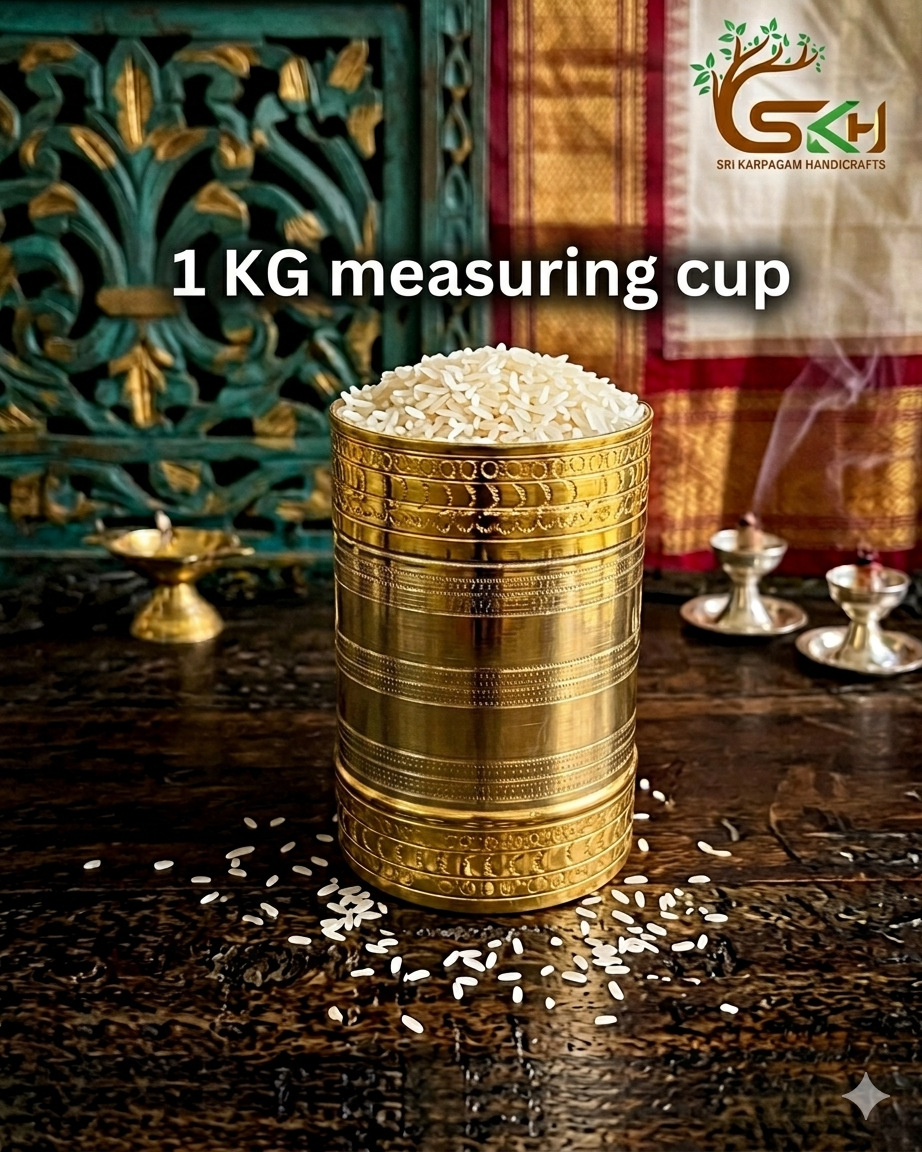 Brass Rice Measuring Cup / Padi - 1 kg approx measuring capacity